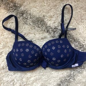 AERIE ROYAL BLUE BRA W/ STONE DETAIL